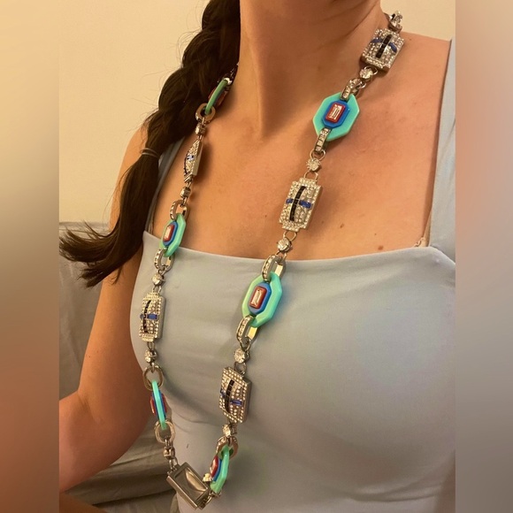 Prada Purse Strap Blue Crystal - Picture 10 of 11